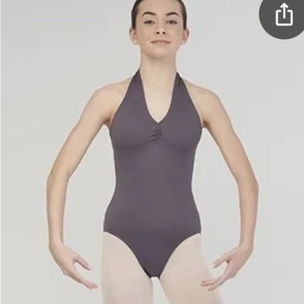 Teen Gray Halter Leotard- NWOT